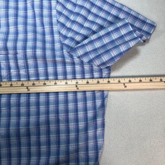 UNTUCKit Shirt Men's 3XLC Blue Bonneville Plaid Regular Fit Pocket Cotton NEW - Picture 8 of 13